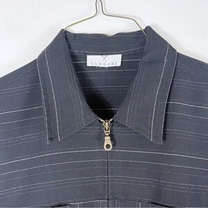 Current Black Pinstripe Zip-Front Blazer Jacket 90’s